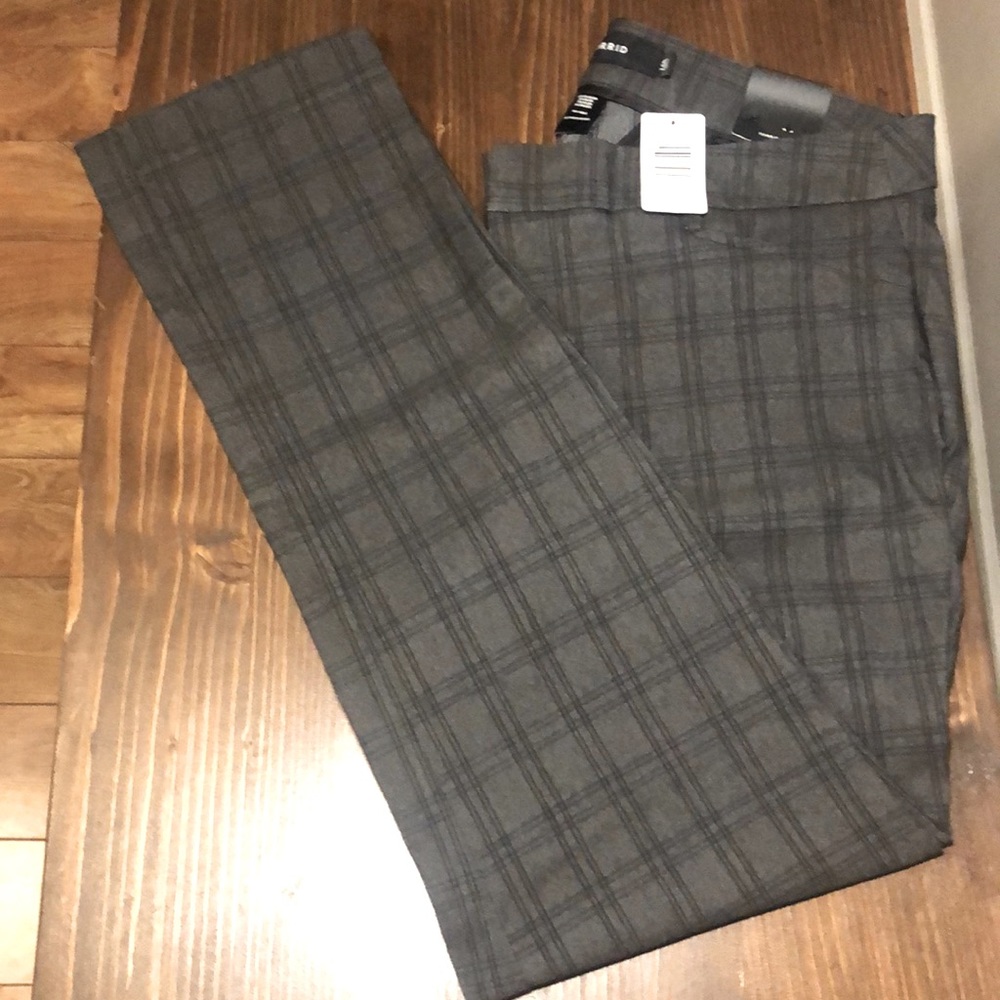 TORRID Gray Plaid, Straight Leg Trouser #0109